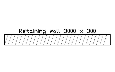Preview of the Retaining wall 3000 x 300 symbol, block LAN_RETAINING_WALL_3000