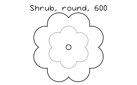 Preview of the Shrub, round, 600 symbol, block LAN_SHRUB_600