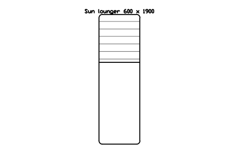 Preview of the Sun lounger 600 x 1900 symbol, block LAN_SUN_LOUNGER