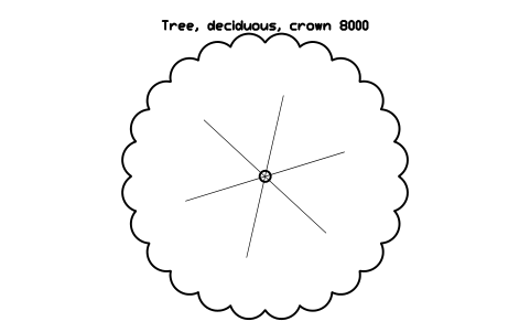 Preview of the Tree, deciduous, crown 8000 symbol, block LAN_TREE_DECIDUOUS_8000