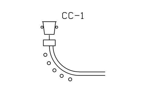 Preview of the Continuous caster, curved symbol, block MET_CASTER
