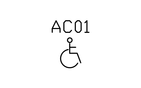 Preview of the Accessibility symbol (wheelchair) symbol, block ARCH_ISA_WHEELCHAIR