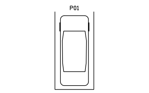 Preview of the Parking bay with car symbol, block ARCH_PARKING_BAY_CAR