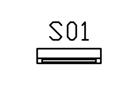Preview of the Air conditioner, indoor wall unit symbol, block ARCH_SVC_AC_SPLIT