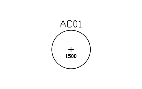 Preview of the Wheelchair turning circle, 1500 symbol, block ARCH_TURNING_CIRCLE_1500