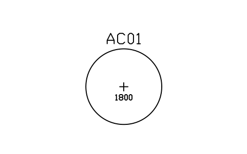 Preview of the Wheelchair turning circle, 1800 symbol, block ARCH_TURNING_CIRCLE_1800