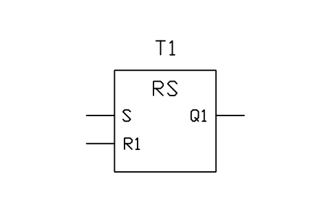 Vorschau des Symbols RS, reset dominant bistable, Block PLC_FB_RS