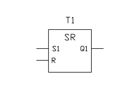 Vorschau des Symbols SR, set dominant bistable, Block PLC_FB_SR