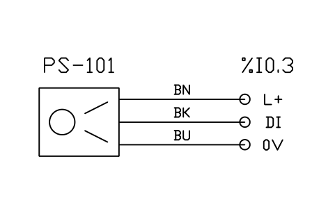 Vorschau des Symbols Photoelectric sensor, 3-wire PNP, to input, Block PLC_FIELD_PHOTO_PNP