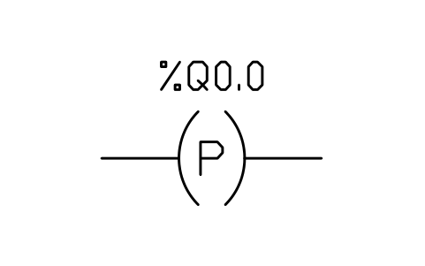 Vorschau des Symbols Coil, rising edge (P), Block PLC_LD_COIL_P
