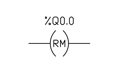 Vorschau des Symbols Coil, retentive reset (RM), Block PLC_LD_COIL_RETAIN_RESET