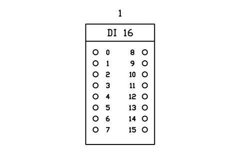 Vorschau des Symbols Digital input module, 16 channels, Block PLC_MOD_DI16