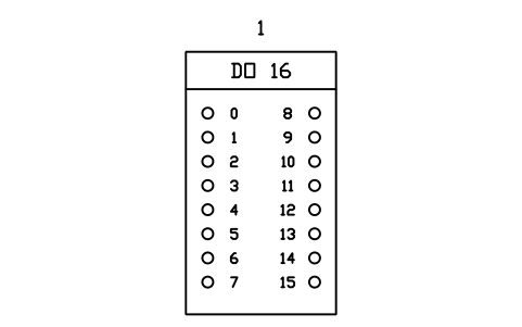 Vorschau des Symbols Digital output module, 16 channels, Block PLC_MOD_DO16