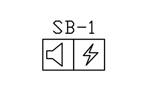 Preview of the Sounder with strobe symbol, block PLF_ALM_HORN_STROBE