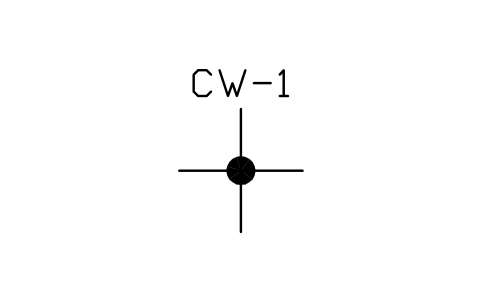 Preview of the Pipes crossing, joined symbol, block PLF_CROSSING_JOINED