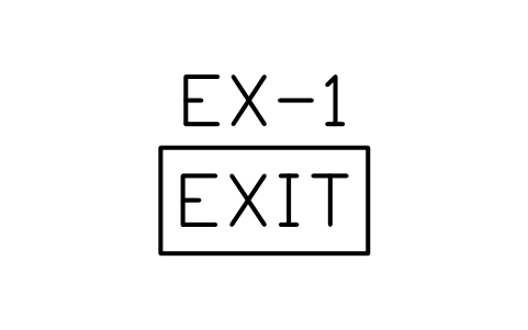 Preview of the Exit sign symbol, block PLF_ESC_EXIT