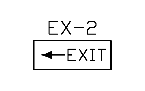 Preview of the Exit sign, arrow left symbol, block PLF_ESC_EXIT_LEFT