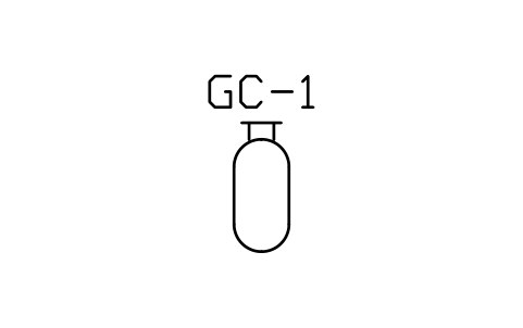 Preview of the Gas agent cylinder symbol, block PLF_FTANK_AGENT