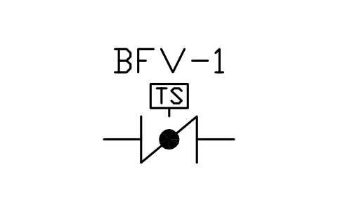 Preview of the Butterfly valve, supervised symbol, block PLF_FV_BUTTERFLY_TS