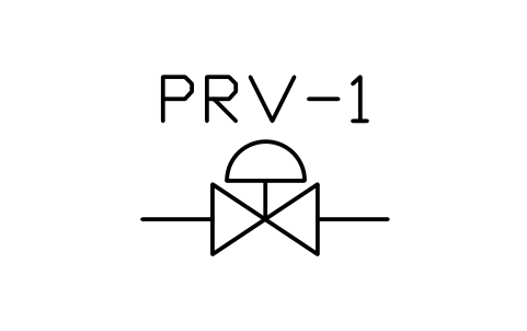 Preview of the Pressure reducing valve, fire symbol, block PLF_FV_PRV