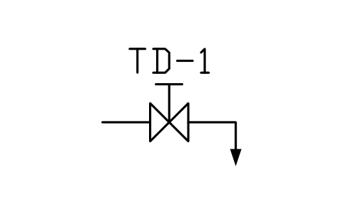 Preview of the Test and drain valve symbol, block PLF_FV_TEST