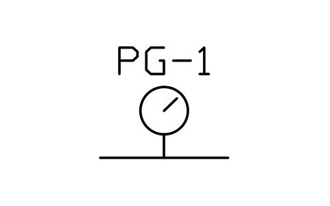 Preview of the Pressure gauge symbol, block PLF_GAUGE