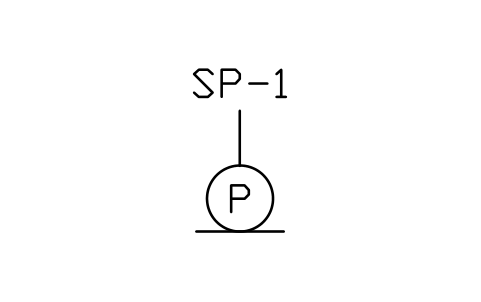 Preview of the Pump, sump / submersible symbol, block PLF_PUMP_SUMP