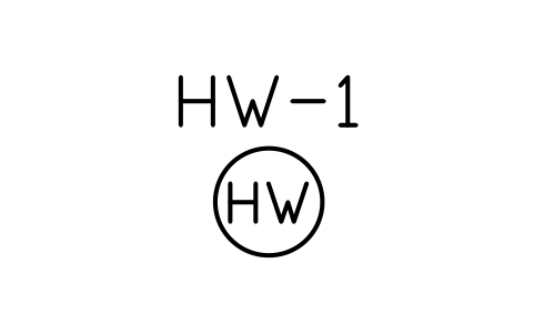 Preview of the Riser, hot water symbol, block PLF_RISER_HW
