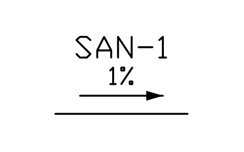 Preview of the Pipe slope symbol, block PLF_SLOPE