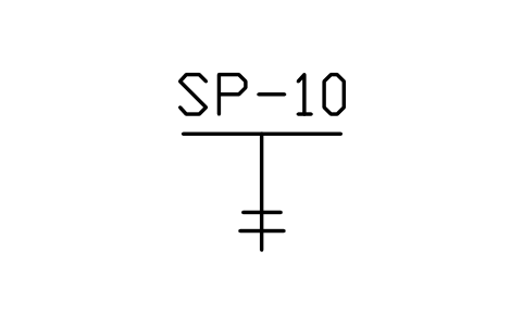 Preview of the Sprinkler drop (elevation) symbol, block PLF_SPR_DROP