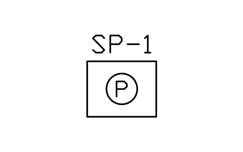 Preview of the Sump pit with pump symbol, block PLF_SUMP