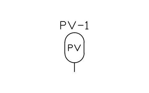 Preview of the Pressure vessel symbol, block PLF_TANK_PRESSURE
