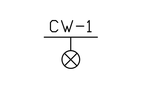 Preview of the Tee, branch down symbol, block PLF_TEE_DOWN