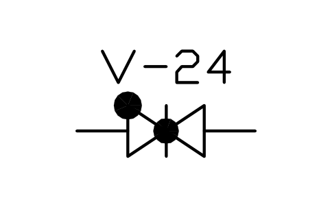 Preview of the Swing check valve symbol, block PLF_VALVE_CHECK_SWING