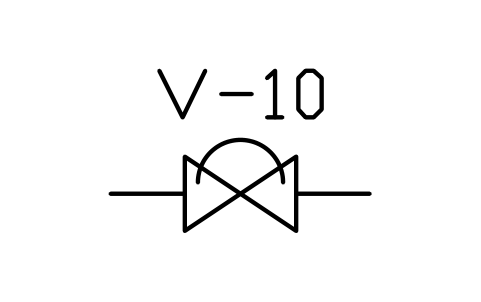 Preview of the Diaphragm valve symbol, block PLF_VALVE_DIAPHRAGM