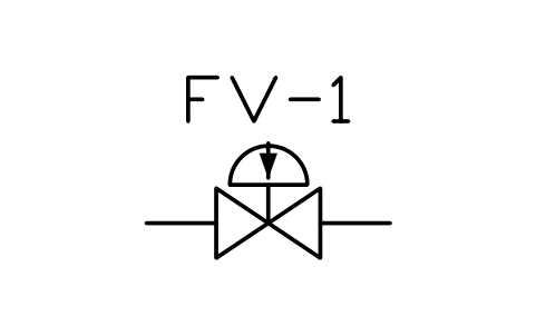 Preview of the Control valve, fail closed symbol, block PLF_VALVE_FAIL_CLOSED