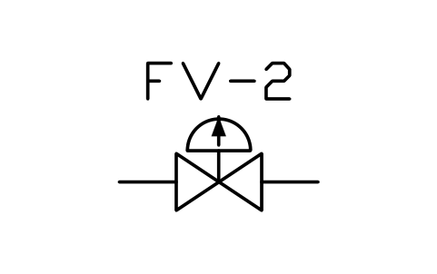 Preview of the Control valve, fail open symbol, block PLF_VALVE_FAIL_OPEN