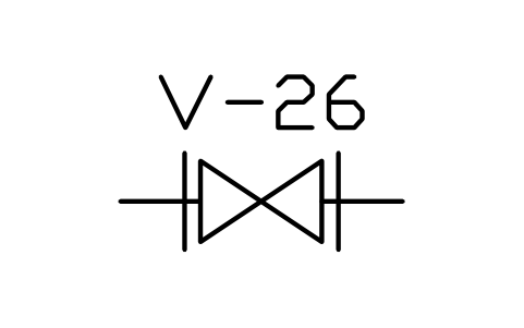 Preview of the Valve, flanged ends symbol, block PLF_VALVE_FLANGED