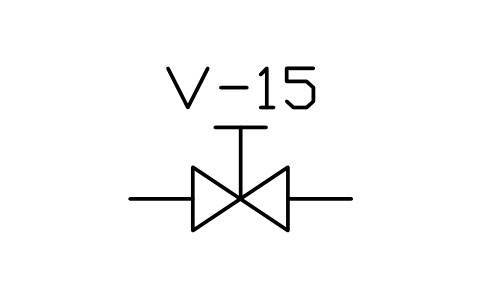 Preview of the Gate valve, hand-operated symbol, block PLF_VALVE_GATE_HAND