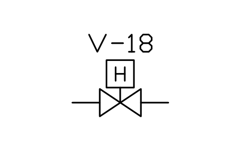 Preview of the Gate valve, hydraulic actuator symbol, block PLF_VALVE_GATE_HYD