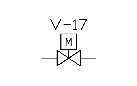 Preview of the Gate valve, motor actuator symbol, block PLF_VALVE_GATE_MOTOR