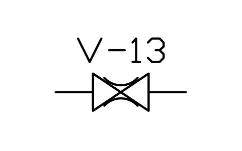 Preview of the Pinch valve symbol, block PLF_VALVE_PINCH