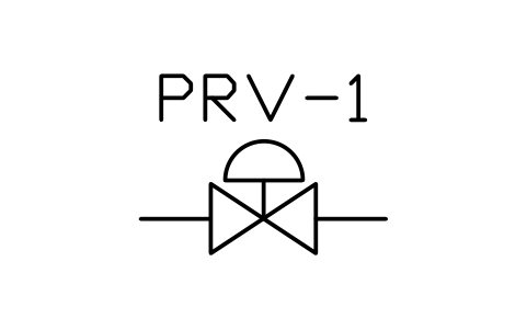 Preview of the Pressure reducing valve symbol, block PLF_VALVE_PRV