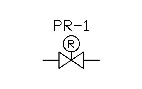 Preview of the Pressure regulator, gas symbol, block PLF_VALVE_REGULATOR