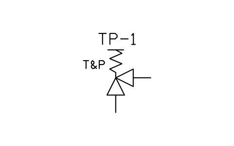 Preview of the Temperature and pressure relief valve symbol, block PLF_VALVE_TP