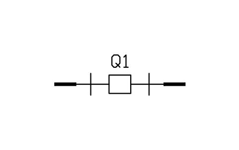 符号 Bus section: disconnectors and breaker 的预览，块名 PWR_BAY_TIE