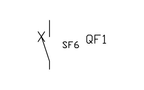 符号 Circuit breaker, SF6 的预览，块名 PWR_CB_SF6