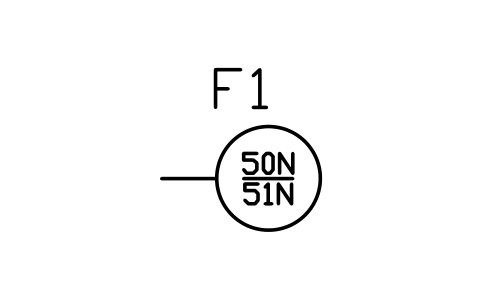 符号 Relay, earth overcurrent (50N/51N) 的预览，块名 PWR_R_5051N