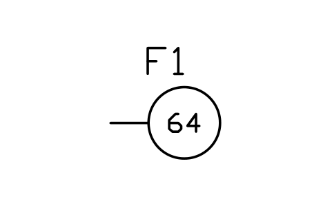 符号 Relay, earth fault (64) 的预览，块名 PWR_R_64