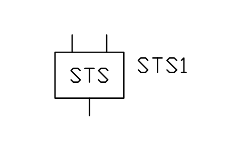 符号 Static transfer switch 的预览，块名 PWR_STS